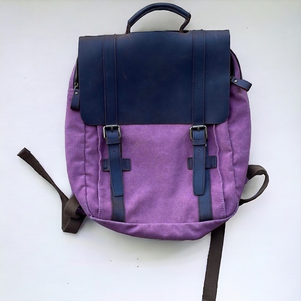 S-Zone leather and canvas backpack
